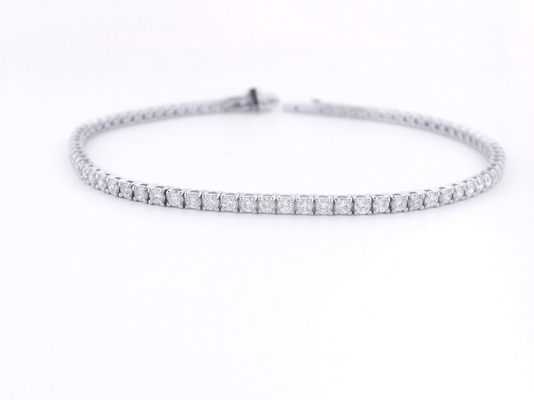 Elegant 14k Gold Round Diamond Tennis Bracelet