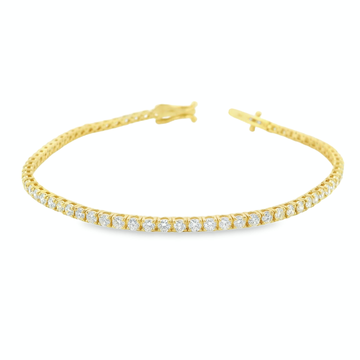 Elegant 14K Yellow Gold Round Diamond Bracelet