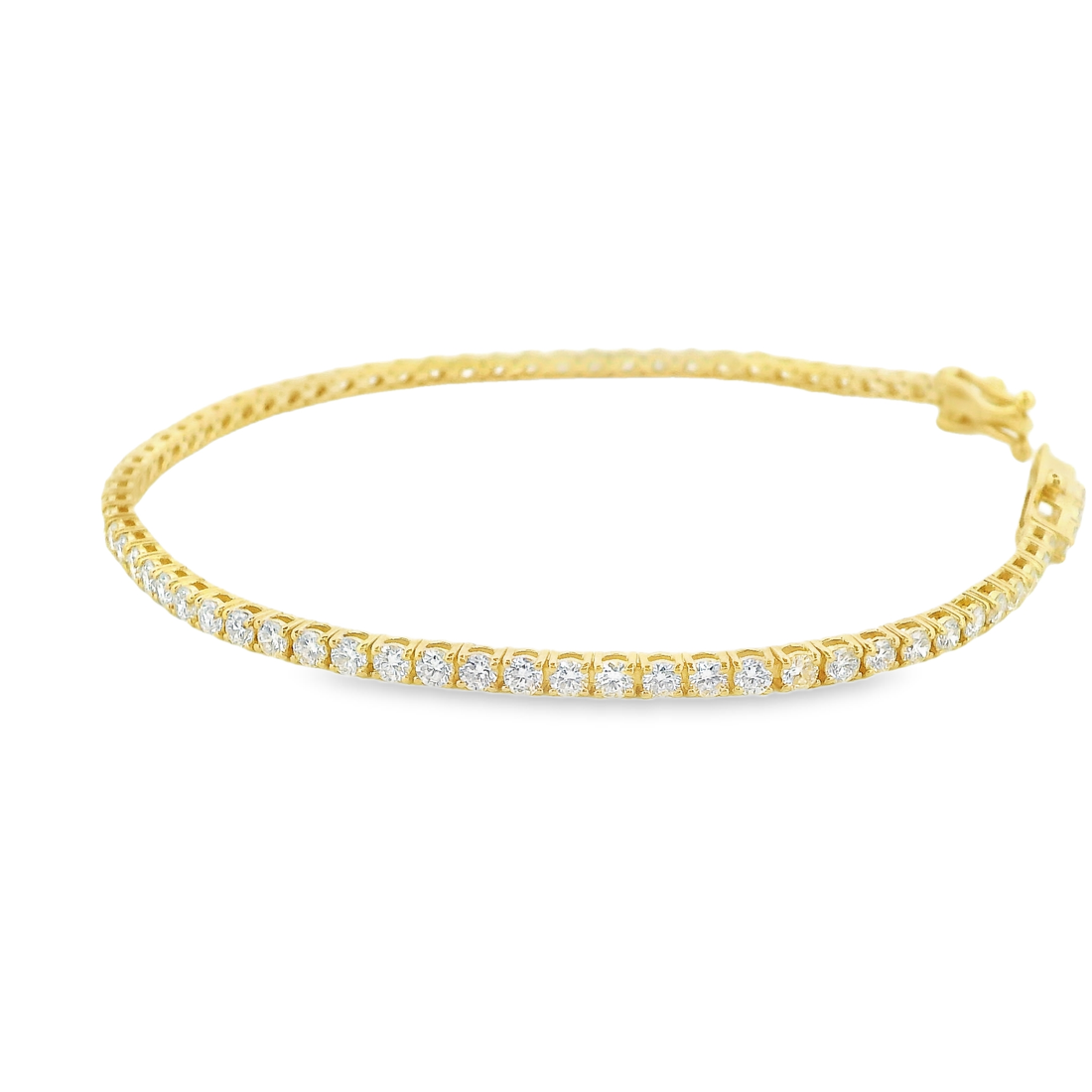 Elegant 14K Yellow Gold Round Diamond Bracelet