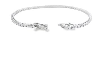 Elegant 14K White Gold Round Diamond Tennis Bracelet