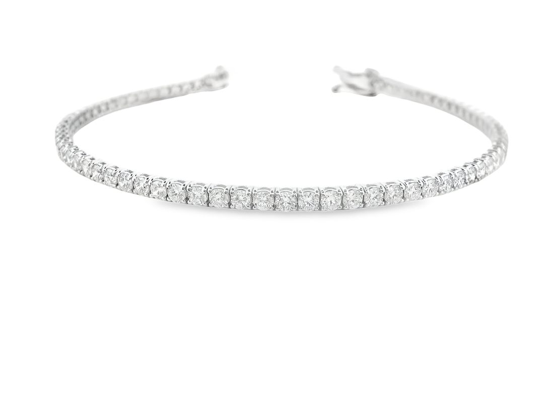 Elegant 14K White Gold Diamond Tennis Bracelet