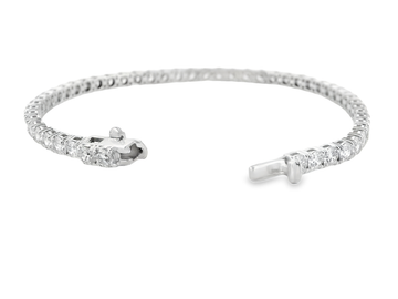 Elegant 14K White Gold Round Diamond Tennis Bracelet