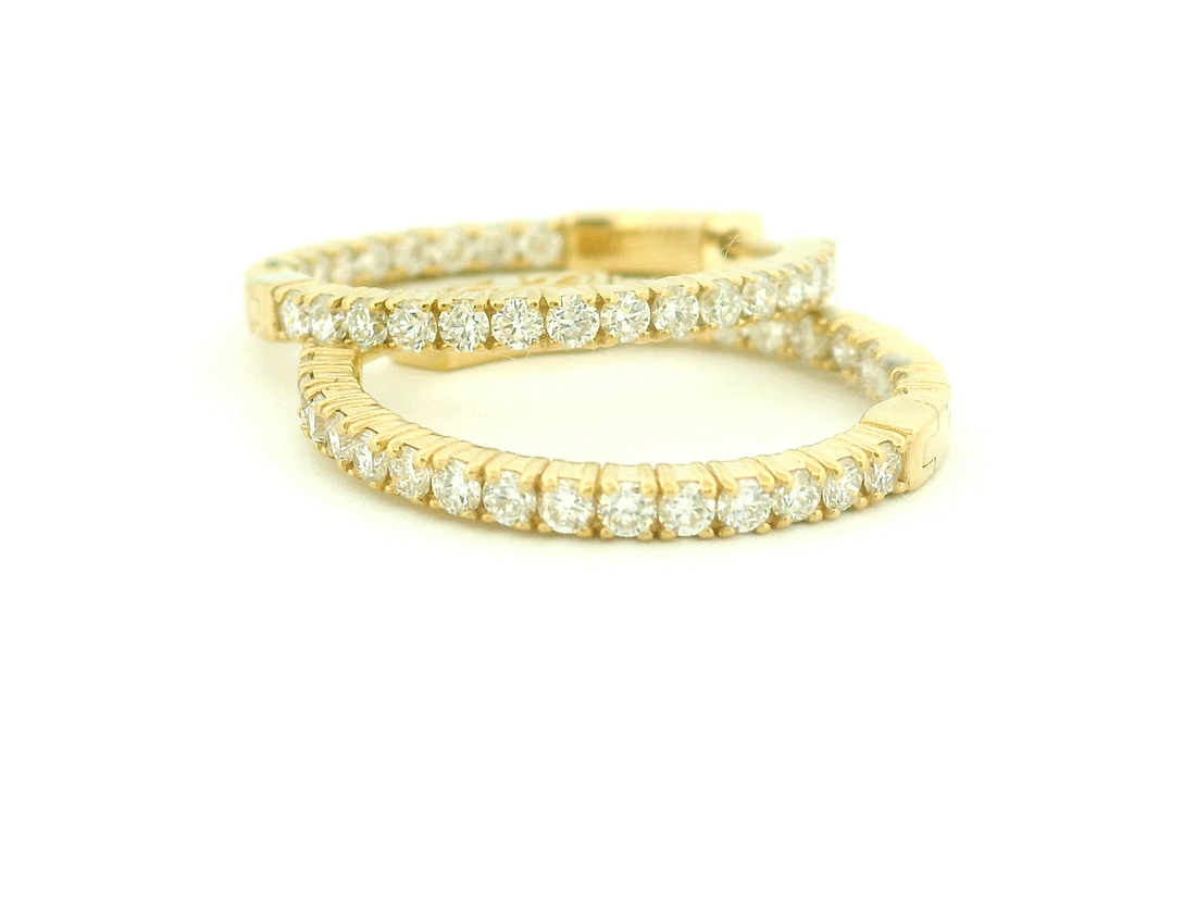 Elegant 14K Gold Diamond Hoop Earrings