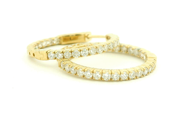 Elegant 14K Gold Diamond Hoop Earrings