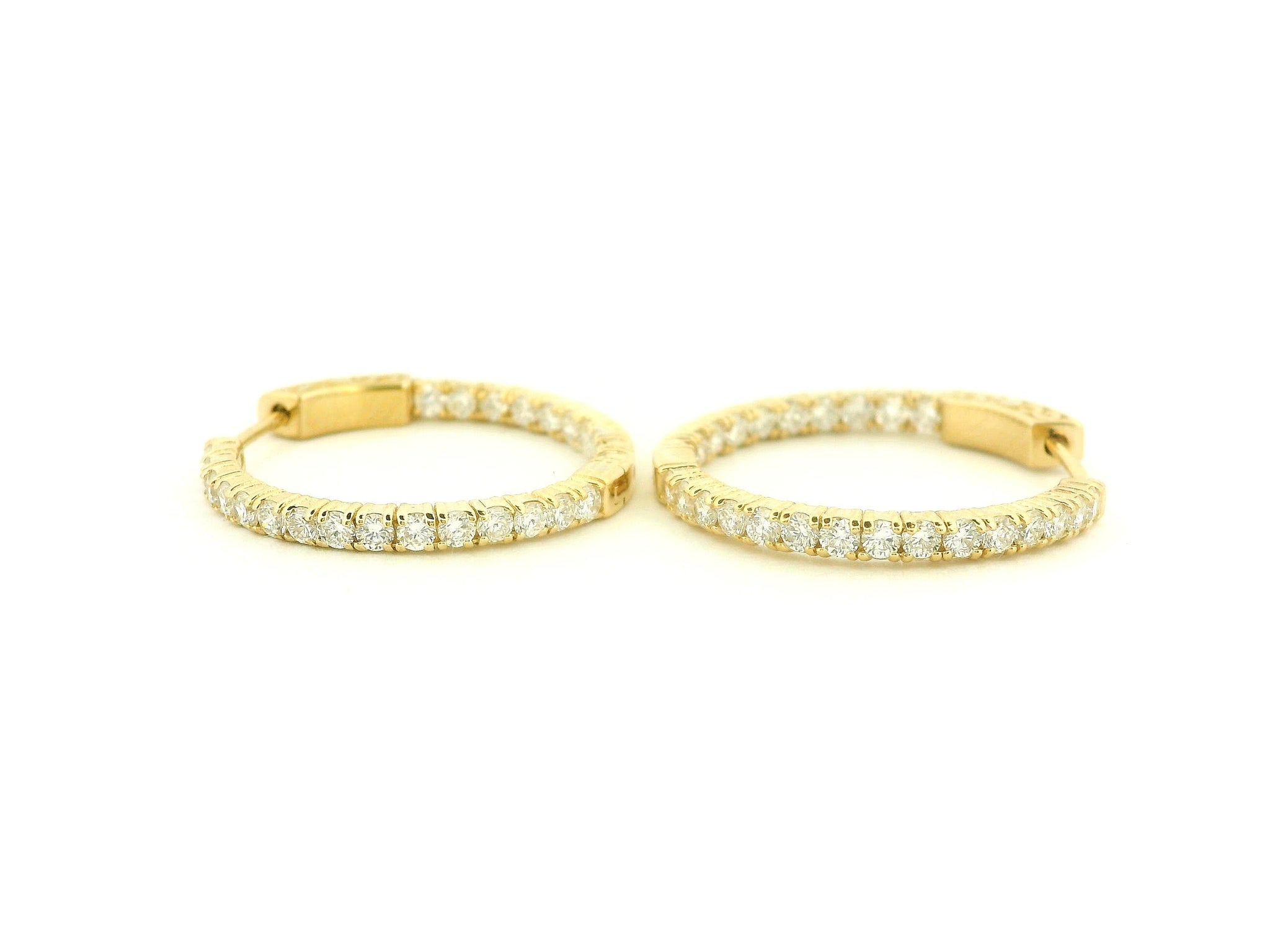 Elegant 14K Gold Diamond Hoop Earrings