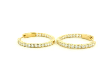 Elegant 14K Gold Diamond Hoop Earrings