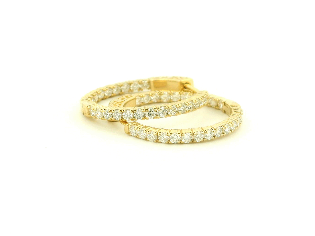 Elegant 14K Gold Diamond Hoop Earrings