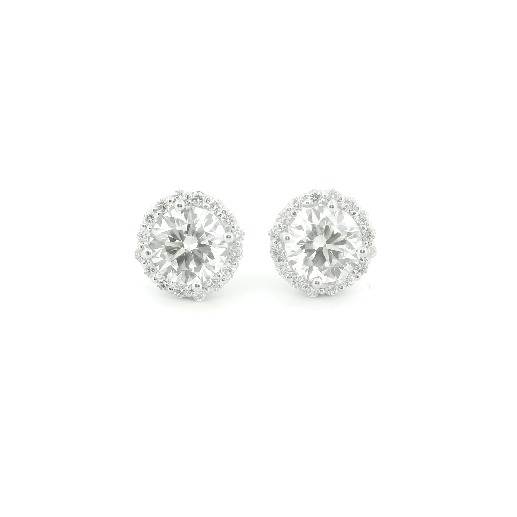 Elegant Diamond Halo Earrings