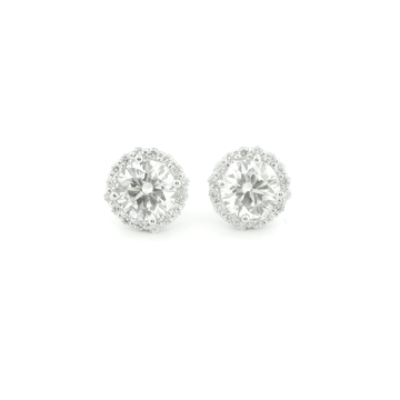 Elegant Diamond Halo Earrings