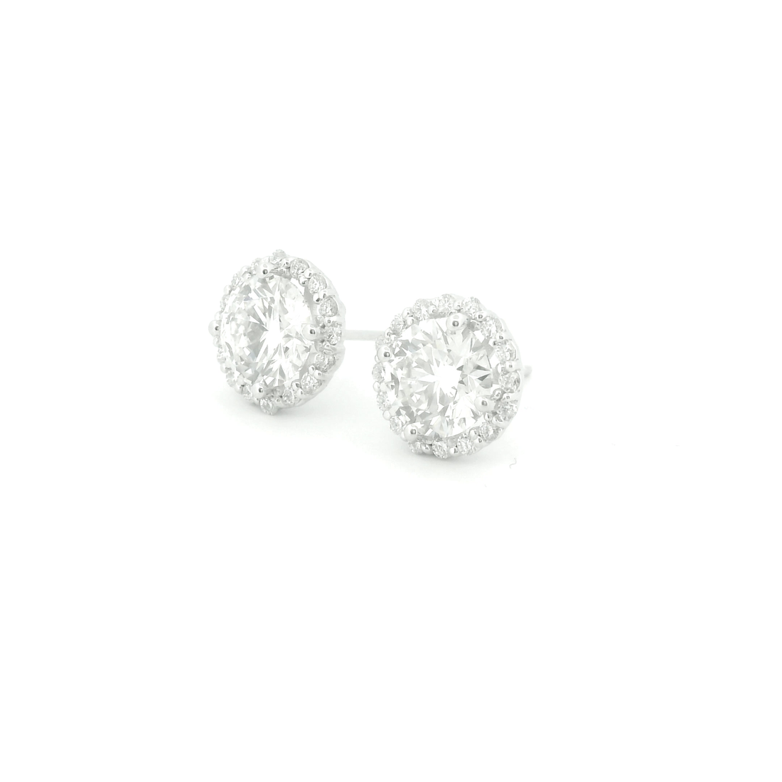 Elegant Diamond Halo Earrings