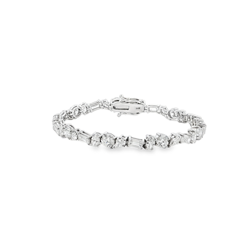 10.00ct 14K Mixed Diamond Gold Tennis Bracelet