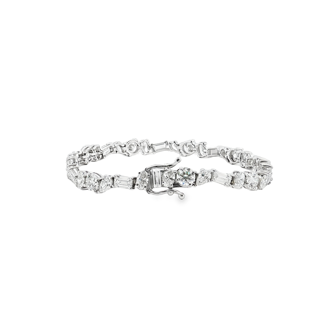 10.00ct 14K Mixed Diamond Gold Tennis Bracelet