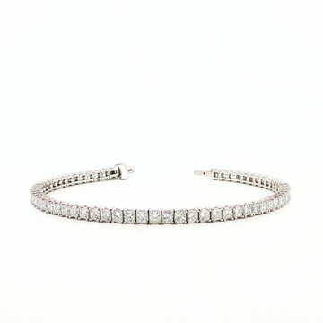 6Ct 14K Gold Tennis Bracelet with Princess-Cut Diamonds