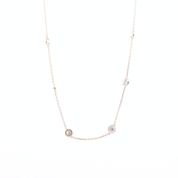 3Ct 14K Diamond by the Yard Necklace