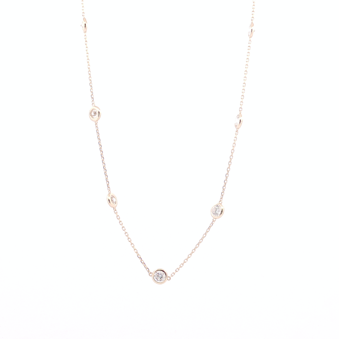 3Ct 14K Diamond by the Yard Necklace