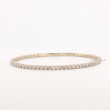 3.00Ct 14K Gold Flex Bangle