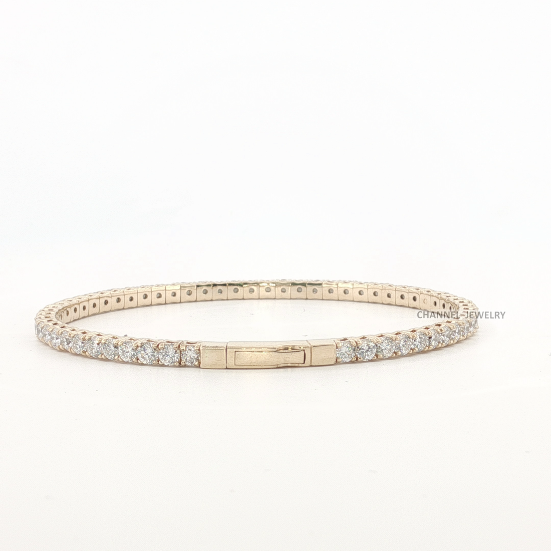 5.00Ct 14K Gold Flex Bangle