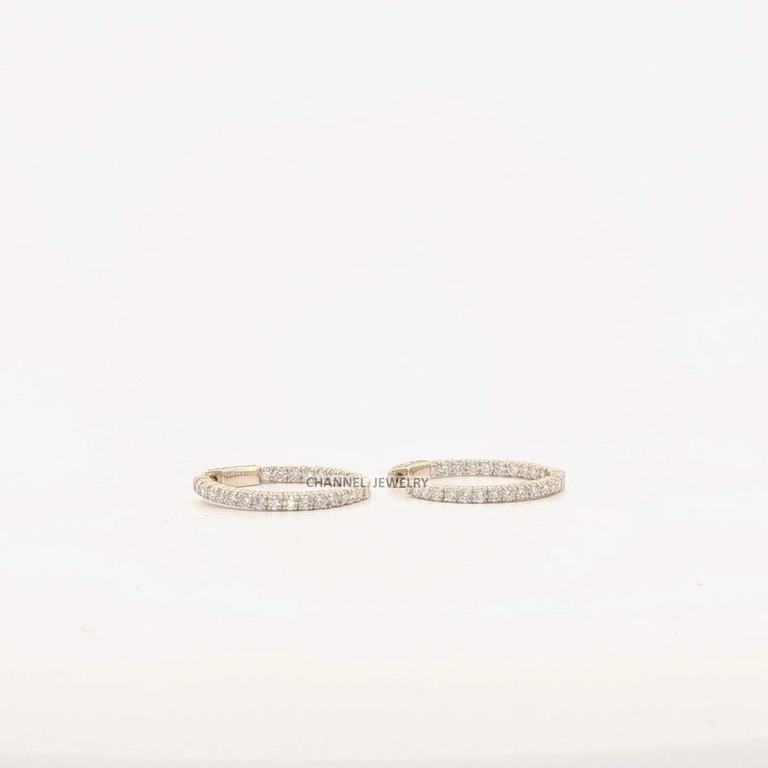 1.00ct 14K Gold Inside Out Hoop Earrings