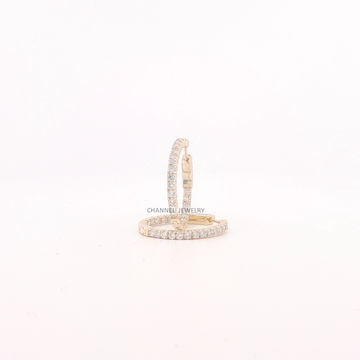1.00ct 14K Gold Inside Out Hoop Earrings