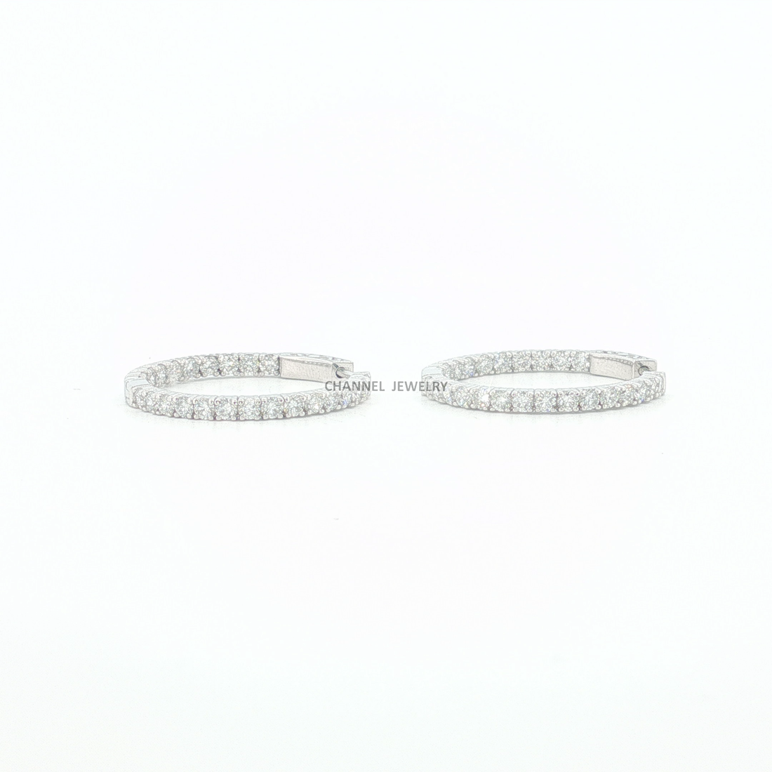 2.00ct 14K Gold Inside Out Hoop Earrings