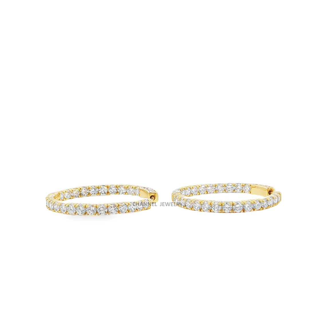 3.00ct. 14k Gold Inside Out Hoop Earrings