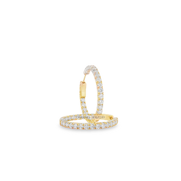 3.00ct. 14k Gold Inside Out Hoop Earrings