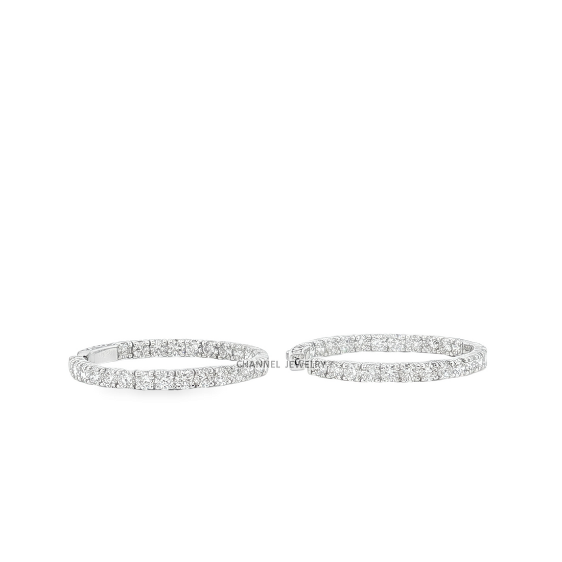 5.00ct 14K Gold Inside Out Hoop Earrings