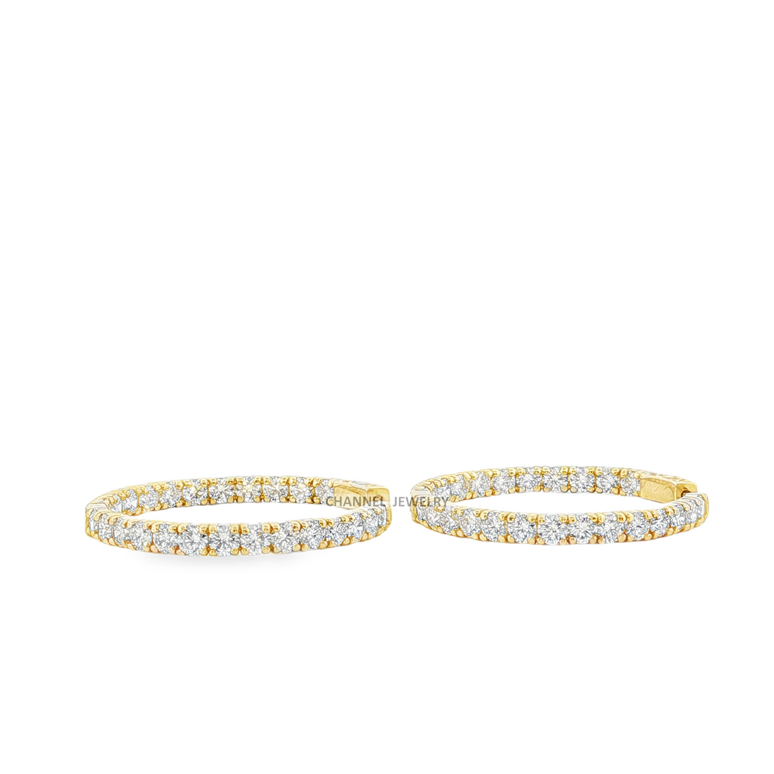 5.00ct 14K Gold Inside Out Hoop Earrings