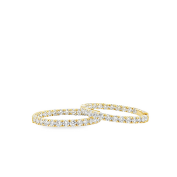 5.00ct 14K Gold Inside Out Hoop Earrings