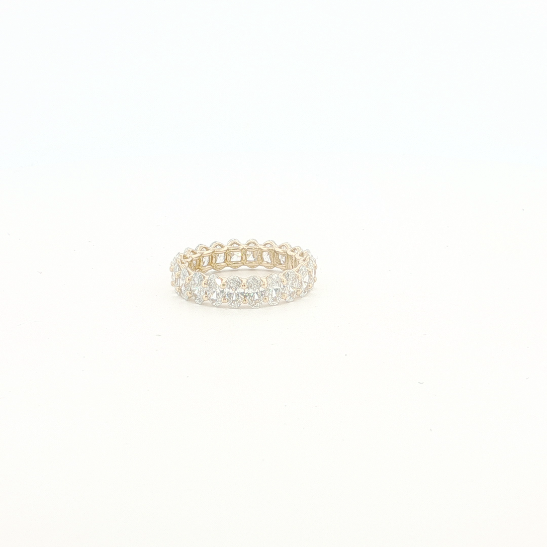 5Ct 14K Gold Oval Diamond Eternity Ring