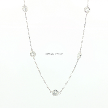 3Ct 14K Gold Diamond by the Yard Necklace