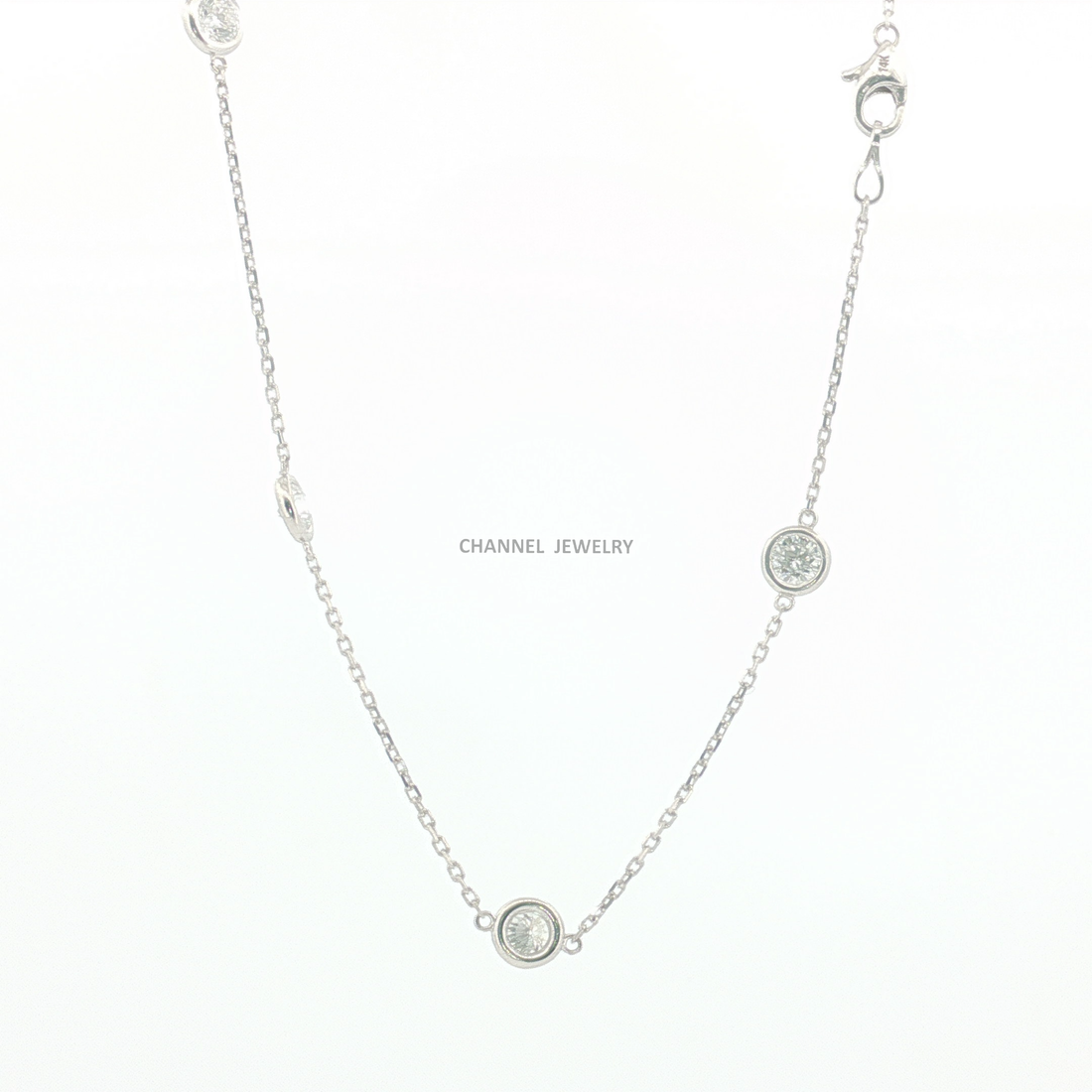 3Ct 14K Gold Diamond by the Yard Necklace