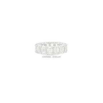 11Ct 14K Gold Emerald Eternity Band