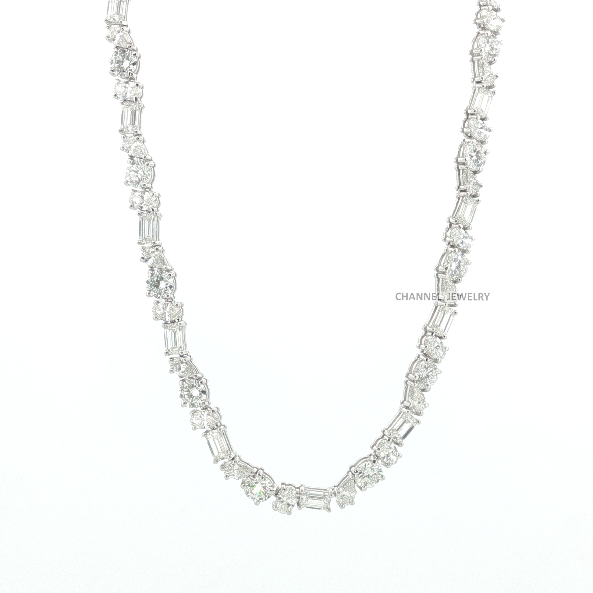 Mixed Stone Tennis Necklace