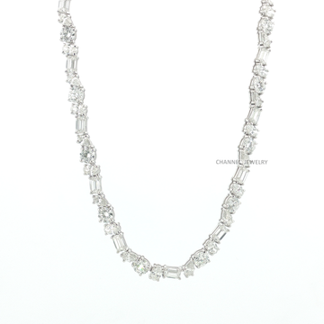 Mixed Stone Tennis Necklace
