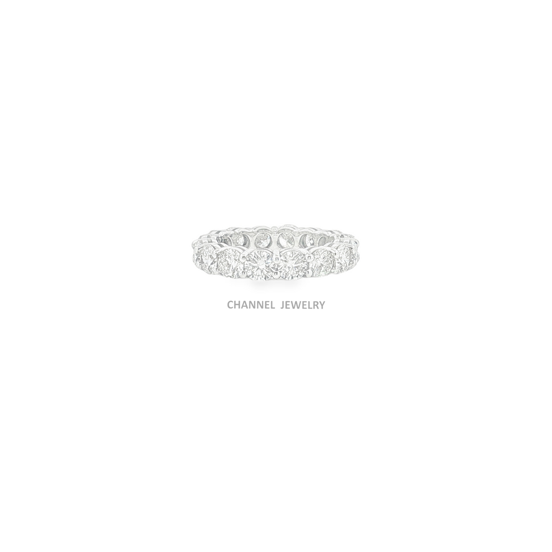 4.00ct 14K Gold Eternity Ring with Round Cut Diamonds