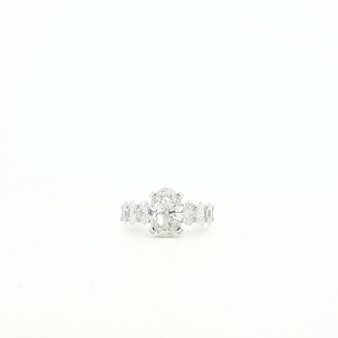 14k White Gold Oval Cut Diamond Ring