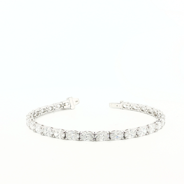 White Gold Oval Diamond Tennis Bracelet (East/West)