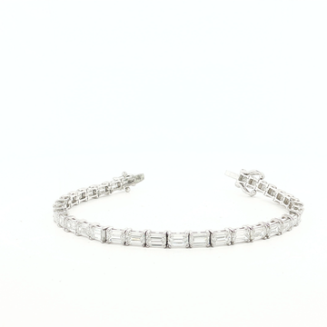 10Ct 14k Gold Emerald-Cut Diamond Tennis Bracelet