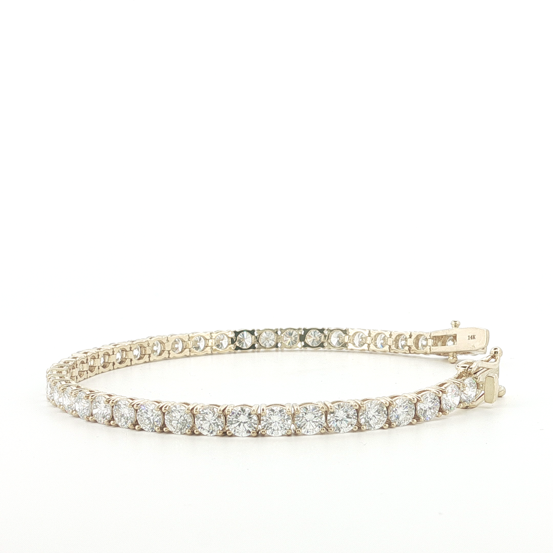 10.00Ct 14K Gold Tennis Bracelet with Round Brilliant Cut Diamonds