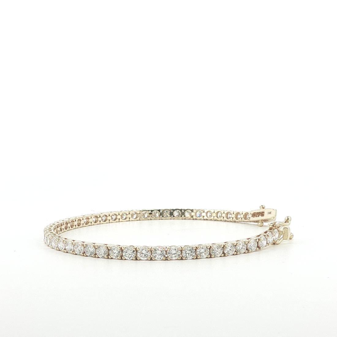 7.00Ct 14K Yellow Gold Tennis Bracelet