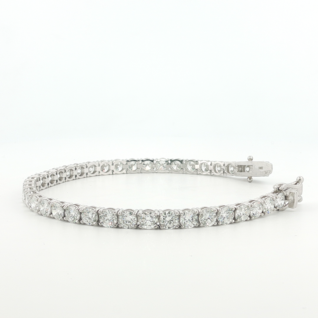12.00Ct 14K White Gold Diamond Tennis Bracelet