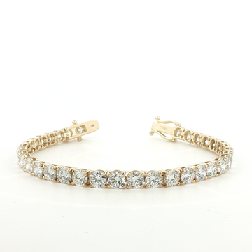 15.00Ct 14K Yellow Gold Diamond Tennis Bracelet