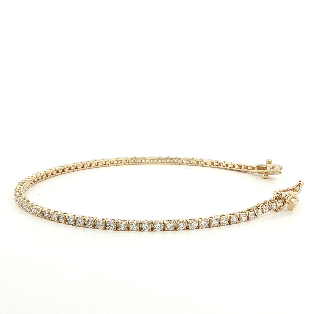 2.00Ct 14K Yellow Gold Diamond Tennis Bracelet