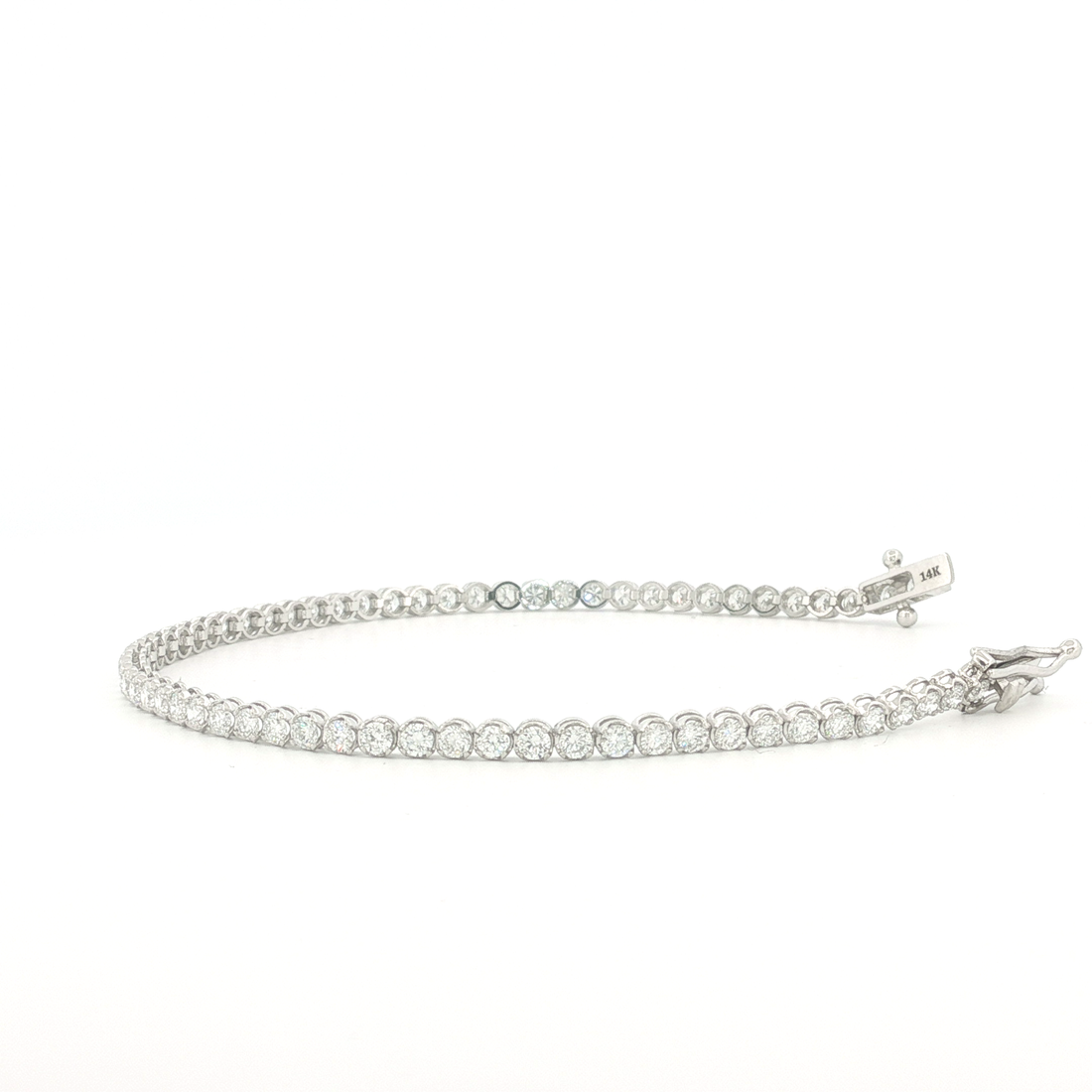 3.00Ct 14K Gold Round Cut Diamond Tennis Bracelet