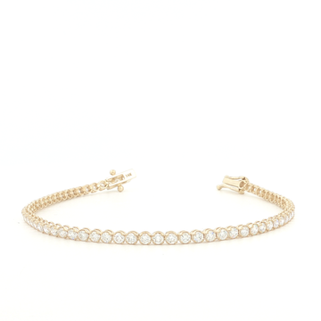 3.00ct 14K Yellow Gold Diamond Tennis Bracelet