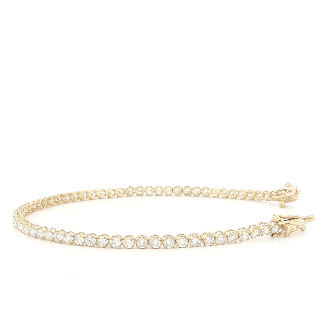 3.00ct 14K Yellow Gold Diamond Tennis Bracelet