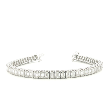13.00Ct 14K Emerald Cut Diamond Tennis Bracelet