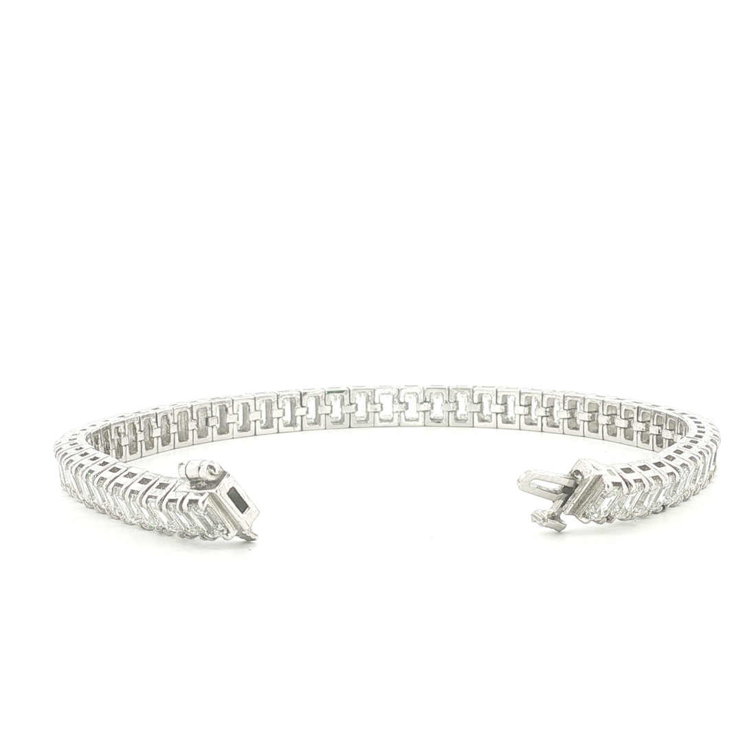 13.00Ct 14K Emerald Cut Diamond Tennis Bracelet