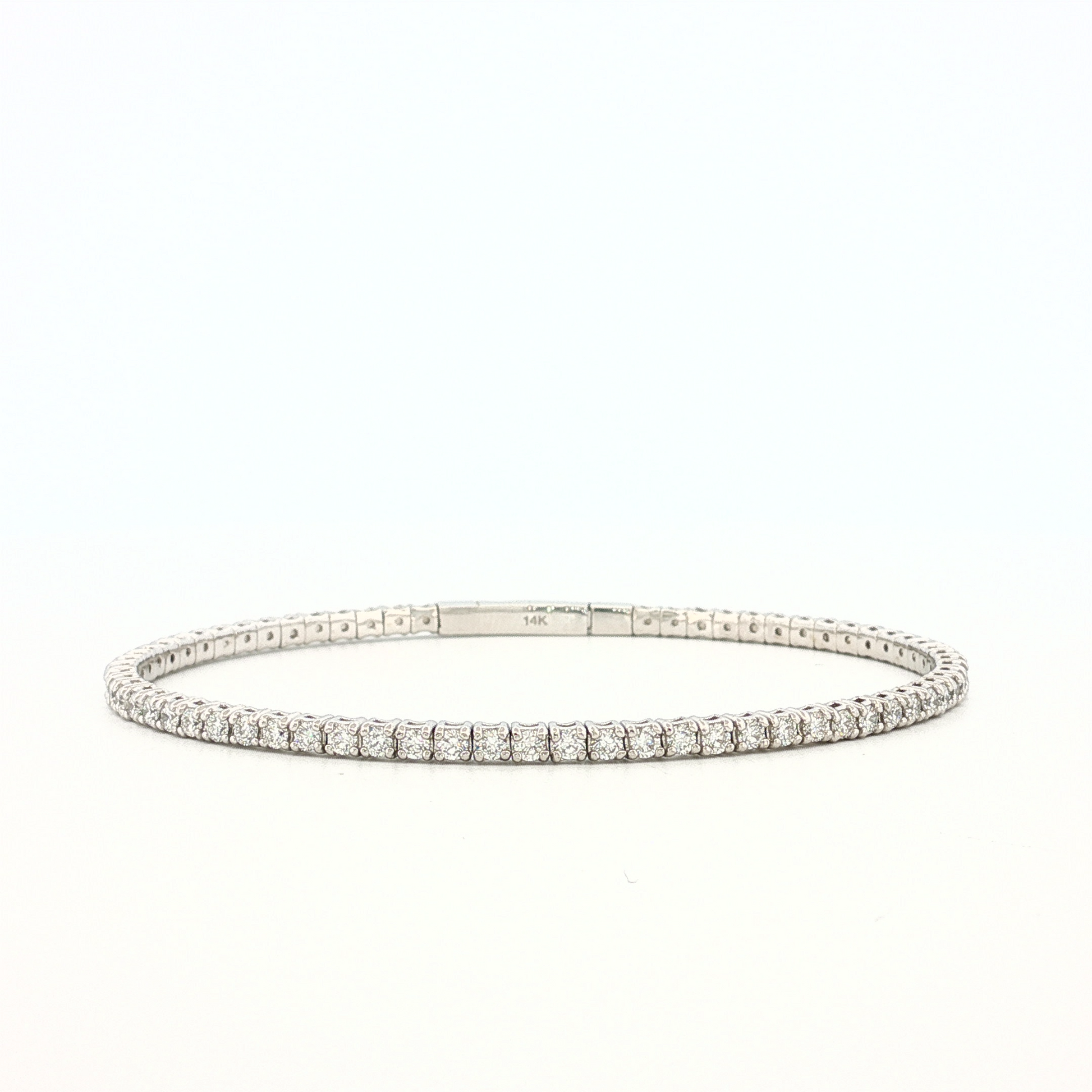Flex-1002 White Gold 2ct Bangle